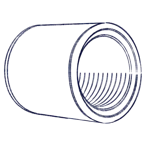 Ilustração técnica (wireframe) do tubo de concreto Valduga