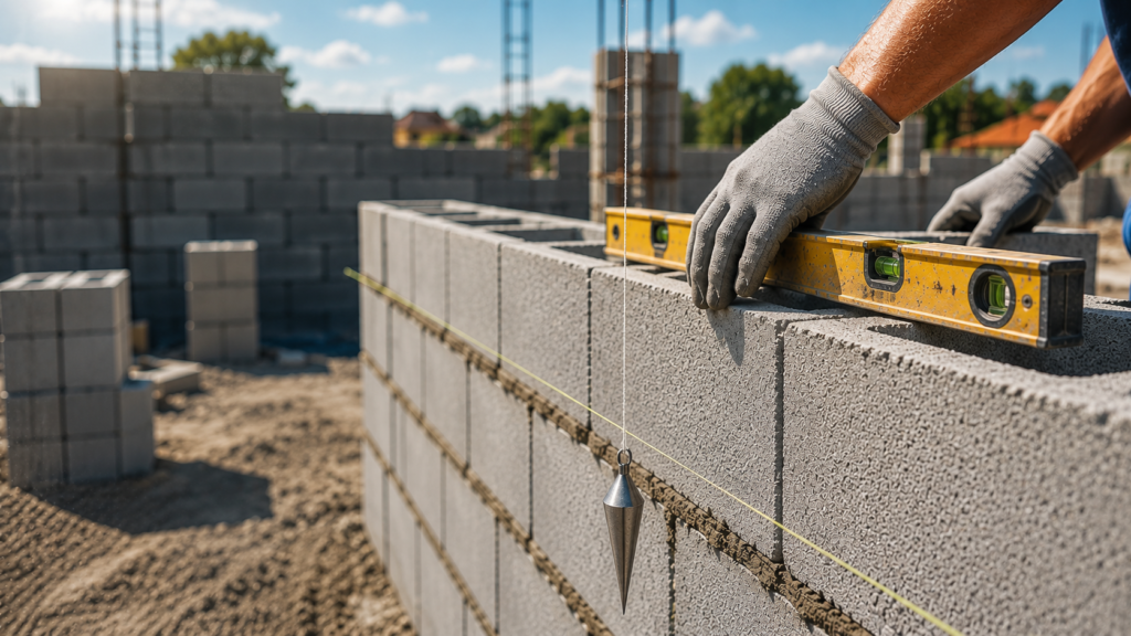 Quais são os principais cuidados que devem ser tomados na construção com blocos de concreto?
